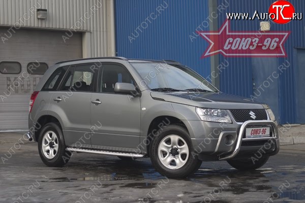 8 774 р. Защита переднего бампера Souz-96 (d60) Suzuki Grand Vitara JT 5 дверей дорестайлинг (2005-2008)  с доставкой в г. Набережные‑Челны