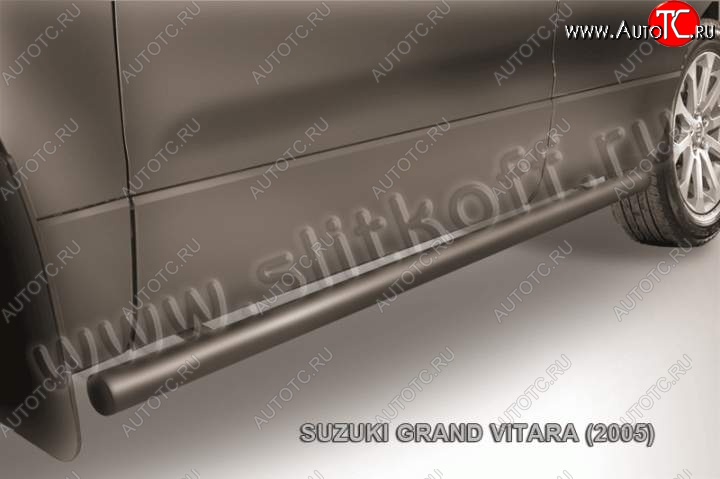 10 949 р. Защита порогов Slitkoff  Suzuki Grand Vitara  JT 5 дверей (2008-2012) 1-ый рестайлинг (Цвет: серебристый)  с доставкой в г. Набережные‑Челны