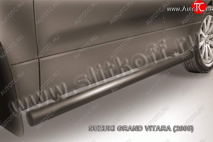 11 749 р. Защита порогов Slitkoff  Suzuki Grand Vitara  JT 5 дверей (2008-2012) 1-ый рестайлинг (Цвет: серебристый)  с доставкой в г. Набережные‑Челны