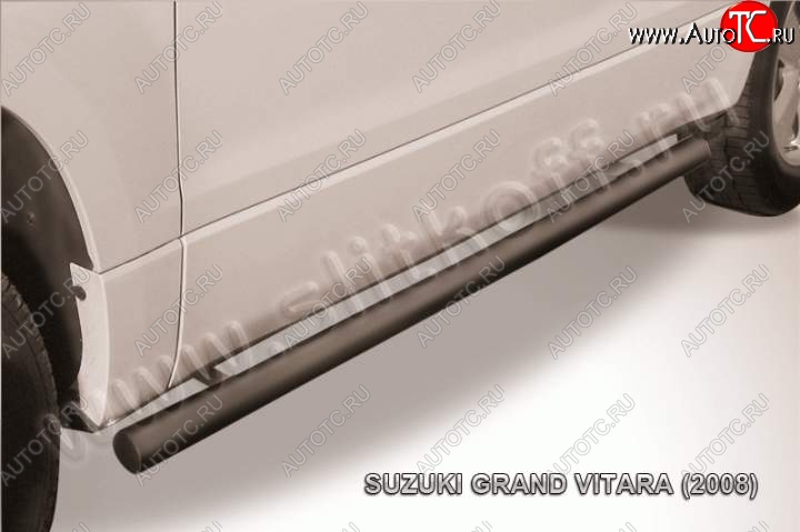 11 749 р. Защита порогов Slitkoff Suzuki Grand Vitara JT 3 двери дорестайлинг (2005-2008) (Цвет: серебристый)  с доставкой в г. Набережные‑Челны