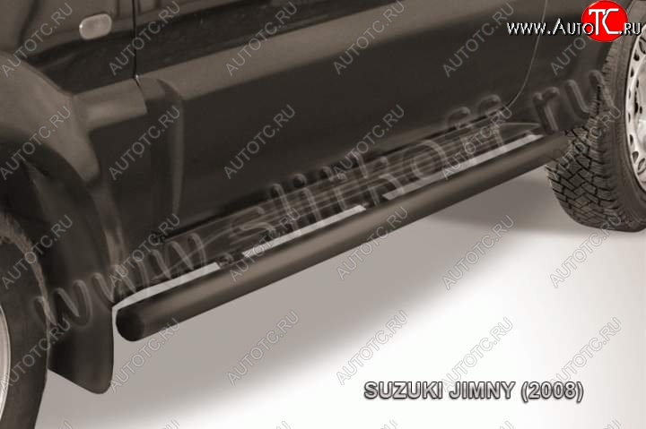 10 949 р. Защита порогов Slitkoff Suzuki Jimny JB23/JB43 1-ый рестайлинг (2002-2012) (Цвет: серебристый)  с доставкой в г. Набережные‑Челны