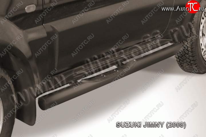 12 599 р. Защита порогов Slitkoff Suzuki Jimny JB23/JB43 1-ый рестайлинг (2002-2012) (Цвет: серебристый)  с доставкой в г. Набережные‑Челны