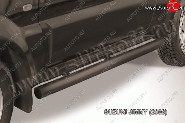 11 749 р. Защита порогов Slitkoff  Suzuki Jimny  JB23/JB43 (2002-2012) 1-ый рестайлинг (Цвет: серебристый)  с доставкой в г. Набережные‑Челны