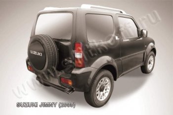 3 299 р. Защита задняя Slitkoff  Suzuki Jimny  JB23/JB43 (2002-2012) 1-ый рестайлинг (Цвет: серебристый)  с доставкой в г. Набережные‑Челны. Увеличить фотографию 1