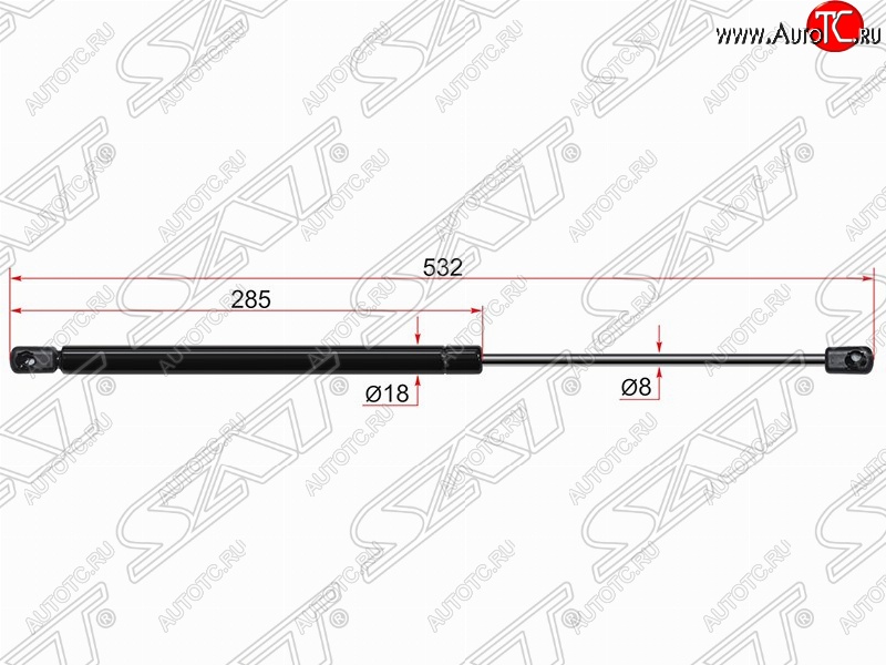 749 р. Газовый упор крышки багажника SAT  Suzuki Swift  ZC72S (2010-2016) дорестайлинг, хэтчбэк 5 дв., рестайлинг, хэтчбэк 5 дв.  с доставкой в г. Набережные‑Челны