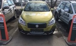 2 199 р. Сетка на бампер Russtal (хром) Suzuki SX4 JYB, JYA хэтчбэк дорестайлинг (2013-2016)  с доставкой в г. Набережные‑Челны. Увеличить фотографию 3