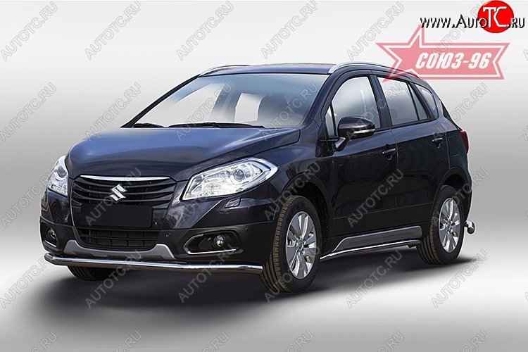 1 169 р. Защита переднего бампера одинарная New - Souz-96 (d60). Suzuki SX4 JYB, JYA хэтчбэк дорестайлинг (2013-2016)  с доставкой в г. Набережные‑Челны