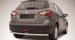 10 849 р. Одинарная защита заднего бампера из трубы диаметром 57 мм Slitkoff  Suzuki SX4  JYB, JYA (2013-2016) хэтчбэк дорестайлинг (Цвет: нержавеющая полированная сталь)  с доставкой в г. Набережные‑Челны. Увеличить фотографию 1