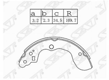 Комплект задних тормозных колодок SAT Suzuki (Сузуки) SX4 (СХ4) ( GYC21S,  YA21S,YB21S) (2006-2012) GYC21S, YA21S,YB21S дорестайлинг седан, дорестайлинг, хэтчбэк