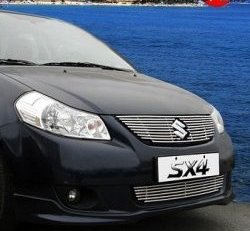 4 499 р. Декоративная вставка решетки радиатора Novline  Suzuki SX4  GYA,GYB (2010-2016)  рестайлинг, хэтчбэк  с доставкой в г. Набережные‑Челны. Увеличить фотографию 1