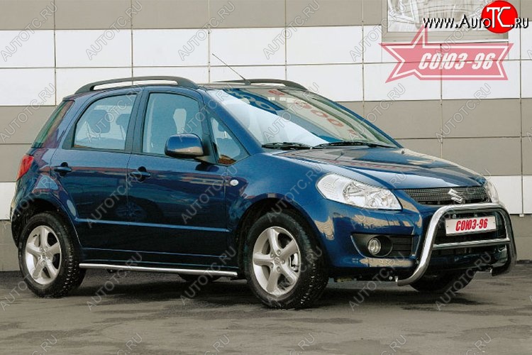 9 899 р. Защита переднего бампера Souz-96 (d60) Suzuki SX4 GYA,GYB  рестайлинг, хэтчбэк (2010-2016)  с доставкой в г. Набережные‑Челны