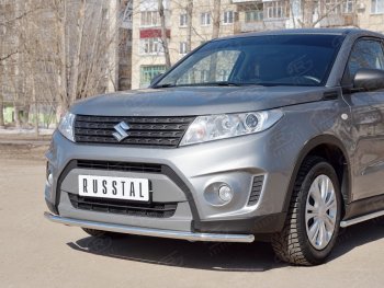 16 449 р. Одинарная защита переднего бампера диаметром 42 мм SLITKOFF Suzuki Vitara LY дорестайлинг (2015-2019)  с доставкой в г. Набережные‑Челны. Увеличить фотографию 3