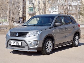 16 449 р. Одинарная защита переднего бампера диаметром 42 мм SLITKOFF Suzuki Vitara LY дорестайлинг (2015-2019)  с доставкой в г. Набережные‑Челны. Увеличить фотографию 4