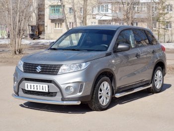 16 999 р. Одинарная защита переднего бампера диаметром 63 мм SLITKOFF Suzuki Vitara LY дорестайлинг (2015-2019)  с доставкой в г. Набережные‑Челны. Увеличить фотографию 2