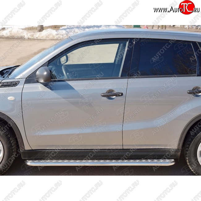 25 849 р. Широкая защита порогов с трубой диаметром 42 мм SLITKOFF v2  Suzuki Vitara  LY (2015-2024) дорестайлинг, рестайлинг  с доставкой в г. Набережные‑Челны