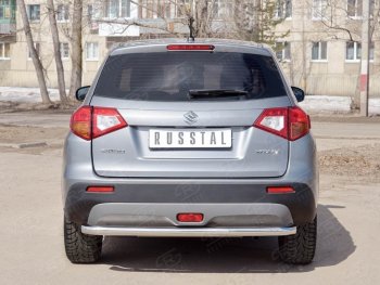 17 899 р. Одинарная защита заднего бампера из трубы диаметром 63 мм SLITKOFF  Suzuki Vitara  LY (2015-2019) дорестайлинг  с доставкой в г. Набережные‑Челны. Увеличить фотографию 2