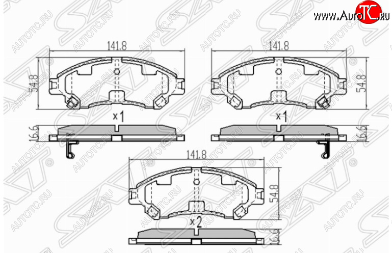 1 269 р. Комплект передних тормозных колодок SAT  Suzuki SX4 ( JYB, JYA,  JAB, JYA) - Vitara  LY  с доставкой в г. Набережные‑Челны