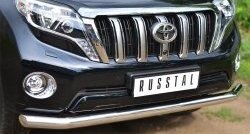 21 349 р. Одинарная защита переднего бампера диаметром 76 мм SLITKOFF  Toyota Land Cruiser Prado  J150 (2013-2017) 1-ый рестайлинг  с доставкой в г. Набережные‑Челны. Увеличить фотографию 2