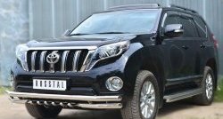 14 899 р. Защита порогов из круглой трубы диаметром 42 мм SLITKOFF Toyota Land Cruiser Prado J150 1-ый рестайлинг (2013-2017)  с доставкой в г. Набережные‑Челны. Увеличить фотографию 4