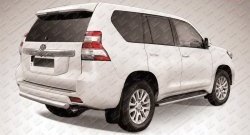 Защита заднего бампера из короткой трубы диаметром 76 мм Slitkoff Toyota Land Cruiser Prado J150 1-ый рестайлинг (2013-2017)