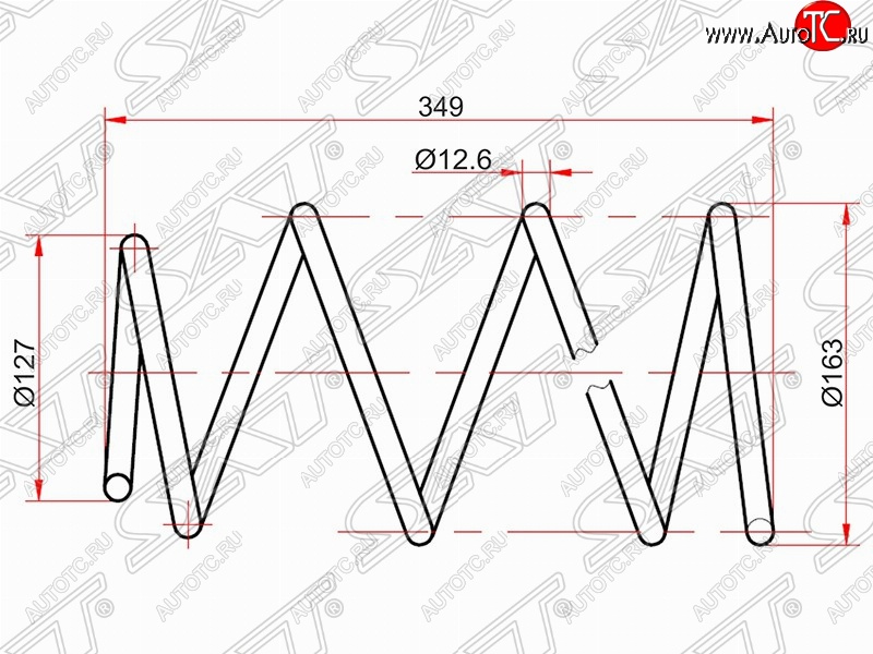 2 599 р. Комплект передних пружин SAT (2 шт)  Toyota Allion  T240 - Premio  T240  с доставкой в г. Набережные‑Челны