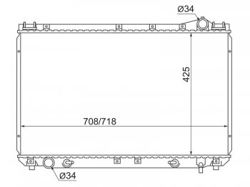Радиатор двигателя (пластинчатый, АКПП,	1MZFE) SAT Toyota (Тойота) Avalon (Авалон)  1 (1995-2000) 1