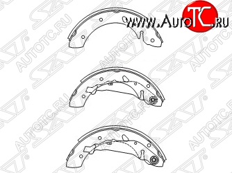 1 669 р. Колодки тормозные SAT (задние) Toyota Avensis T220 седан рестайлинг (2000-2003)  с доставкой в г. Набережные‑Челны