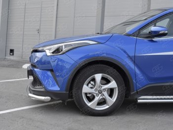 17 299 р. Защита переднего бампера (Ø63 мм, нержавейка) SLITKOFF  Toyota C-HR  NGX10, ZGX10 (2016-2019) дорестайлинг  с доставкой в г. Набережные‑Челны. Увеличить фотографию 3