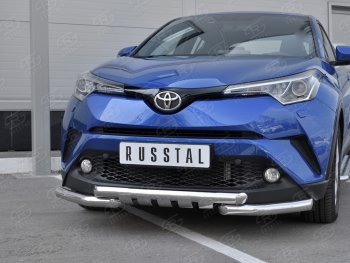 25 999 р. Защита переднего бампера (Ø63 мм с клыками, нержавейка) SLITKOFF Toyota C-HR NGX10, ZGX10 дорестайлинг (2016-2019)  с доставкой в г. Набережные‑Челны. Увеличить фотографию 4