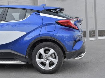 16 899 р. Защита заднего бампера d63/d42 SLITKOFF (дуги)  Toyota C-HR  NGX10, ZGX10 (2016-2019) дорестайлинг  с доставкой в г. Набережные‑Челны. Увеличить фотографию 3