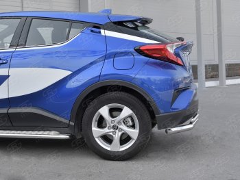 17 999 р. Защита заднего бампера (2 трубы Ø63 и 42 мм, нержавейка) SLITKOFF Toyota C-HR NGX10, ZGX10 дорестайлинг (2016-2019)  с доставкой в г. Набережные‑Челны. Увеличить фотографию 3