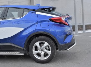 17 449 р. Защита заднего бампера (Ø42 мм волна, нержавейка) SLITKOFF Toyota C-HR NGX10, ZGX10 дорестайлинг (2016-2019)  с доставкой в г. Набережные‑Челны. Увеличить фотографию 3