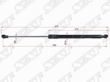 859 р. Левый газовый упор крышки багажника SAT  Toyota Caldina  T240 (2002-2007) универсал дорестайлинг, универсал рестайлинг  с доставкой в г. Набережные‑Челны. Увеличить фотографию 1