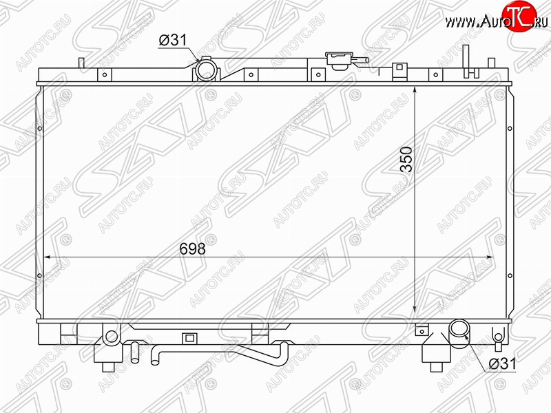 6 249 р. Радиатор двигателя SAT (трубчатый, МКПП/АКПП, Китай) Toyota Caldina T190 дорестайлинг универсал (1992-1995)  с доставкой в г. Набережные‑Челны