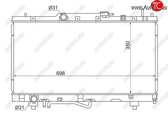 6 499 р. Радиатор двигателя SAT (пластинчатый, МКПП/АКПП, Пробка радиатора R102A, Китай) Toyota Caldina T190 дорестайлинг универсал (1992-1995)  с доставкой в г. Набережные‑Челны