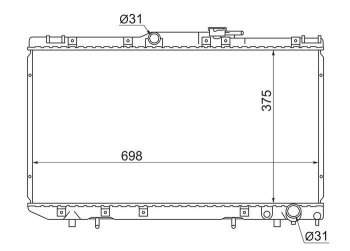 Радиатор двигателя SAT Toyota Caldina T190 дорестайлинг универсал (1992-1995)