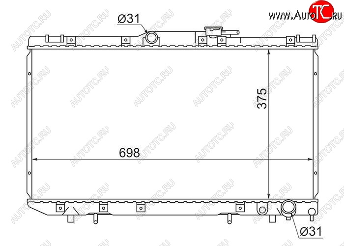 7 699 р. Радиатор двигателя SAT Toyota Caldina T190 дорестайлинг универсал (1992-1995)  с доставкой в г. Набережные‑Челны