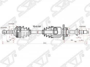 Привод передний правый SAT Toyota Caldina T210 дорестайлинг универсал (1997-1999)