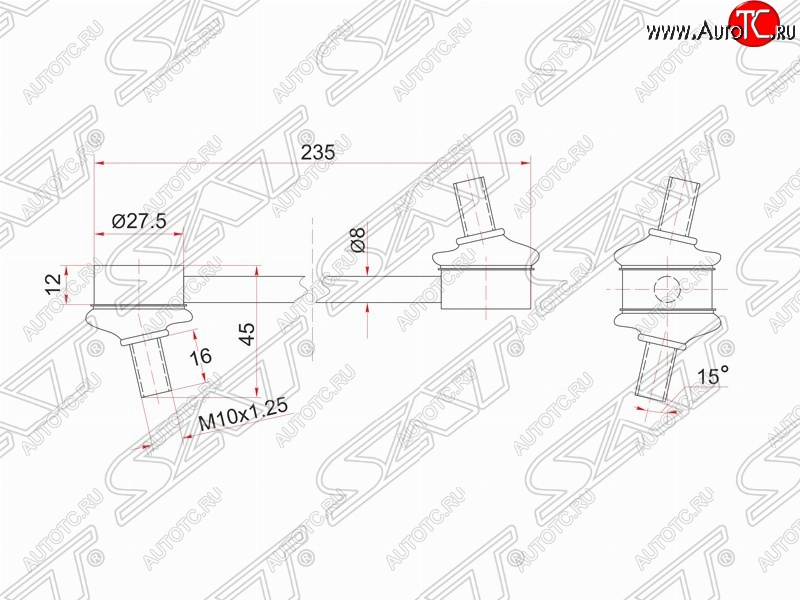 559 р. Стойка (тяга) заднего стабилизатора SAT  Toyota Camry  V30 - Vista  седан  с доставкой в г. Набережные‑Челны