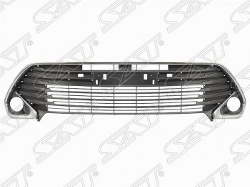 Решётка в передний бампер (с хром молдингом) (RUSSIAN TYPE) SAT Toyota Camry XV55 1-ый рестайлинг (2014-2017)