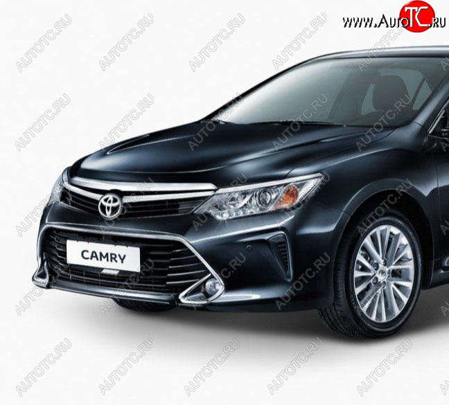 144 999 р. Передний бампер Original (без омывателей фар) Toyota Camry XV55 1-ый рестайлинг (2014-2017) (Неокрашенный)  с доставкой в г. Набережные‑Челны