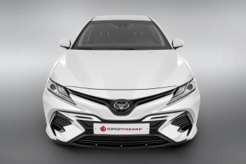 17 999 р. Накладка в центральный воздухозаборник переднего бампера Harius Toyota Camry XV70 дорестайлинг (2017-2021) (Неокрашенная)  с доставкой в г. Набережные‑Челны. Увеличить фотографию 2