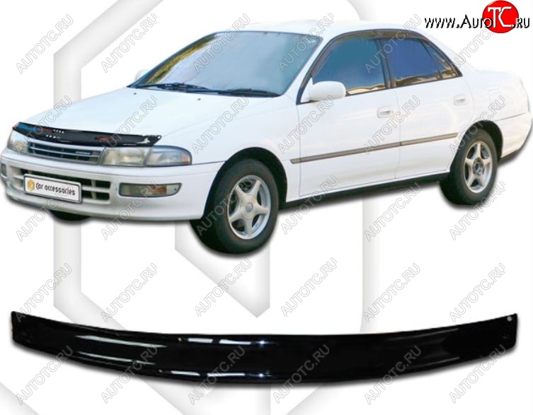 1 999 р. Дефлектор капота CA-Plastiс  Toyota Carina  T190 (1992-1994) седан дорестайлинг (Classic черный, Без надписи)  с доставкой в г. Набережные‑Челны