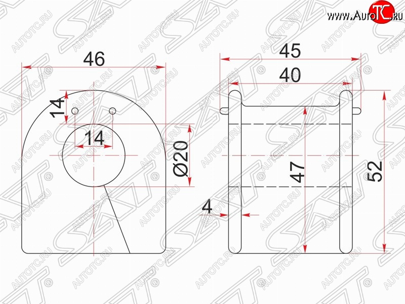 153 р. Резиновая втулка заднего стабилизатора (D=20) SAT  Toyota Chaser - Mark 2 ( X90,  X100)  с доставкой в г. Набережные‑Челны