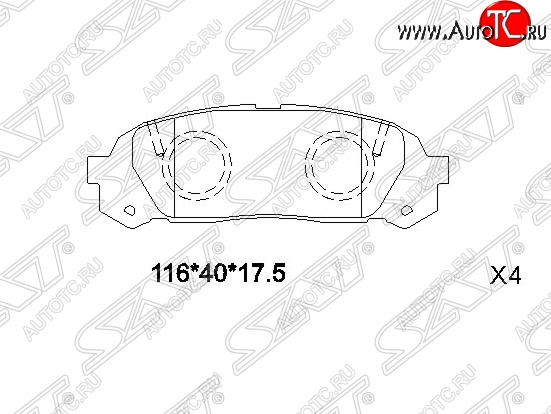 1 379 р. Колодки тормозные SAT (задние) Toyota Cresta X100 дорестайлинг (1996-1998)  с доставкой в г. Набережные‑Челны