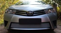 1 539 р. Сетка на бампер Russtal (хром) Toyota Corolla E180 дорестайлинг (2013-2016)  с доставкой в г. Набережные‑Челны. Увеличить фотографию 3