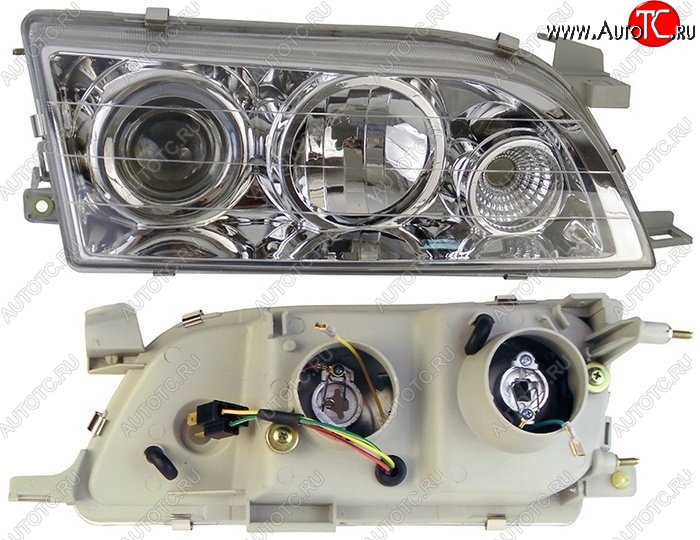 2 979 р. Правая фара SAT (диод/линза) Toyota Corolla E100 седан (1991-2002)  с доставкой в г. Набережные‑Челны