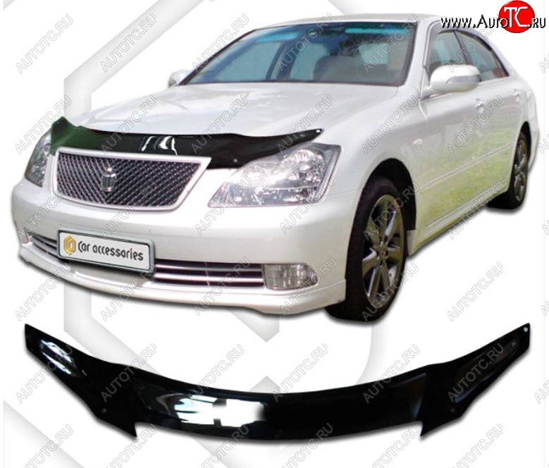 2 199 р. Дефлектор капота CA-Plastiс  Toyota Crown  S180 (2005-2008) седан рестайлинг (Classic черный, Без надписи)  с доставкой в г. Набережные‑Челны