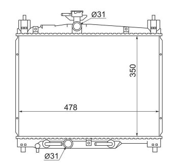 Радиатор двигателя SAT Toyota Vitz XP10 хэтчбэк 5 дв. (1998-2001)