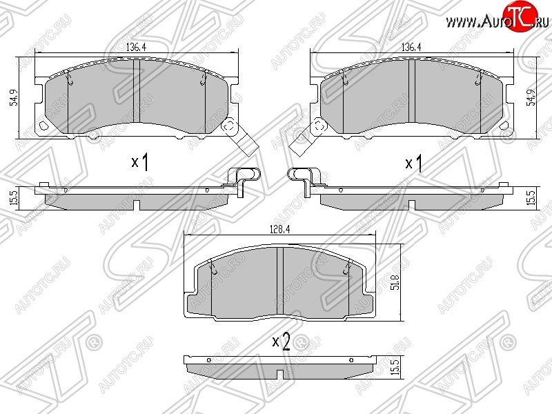 1 299 р. Колодки тормозные SAT (передние)  Toyota Estima  XR10,XR20 - Estima Emina  XR10, XR20  с доставкой в г. Набережные‑Челны